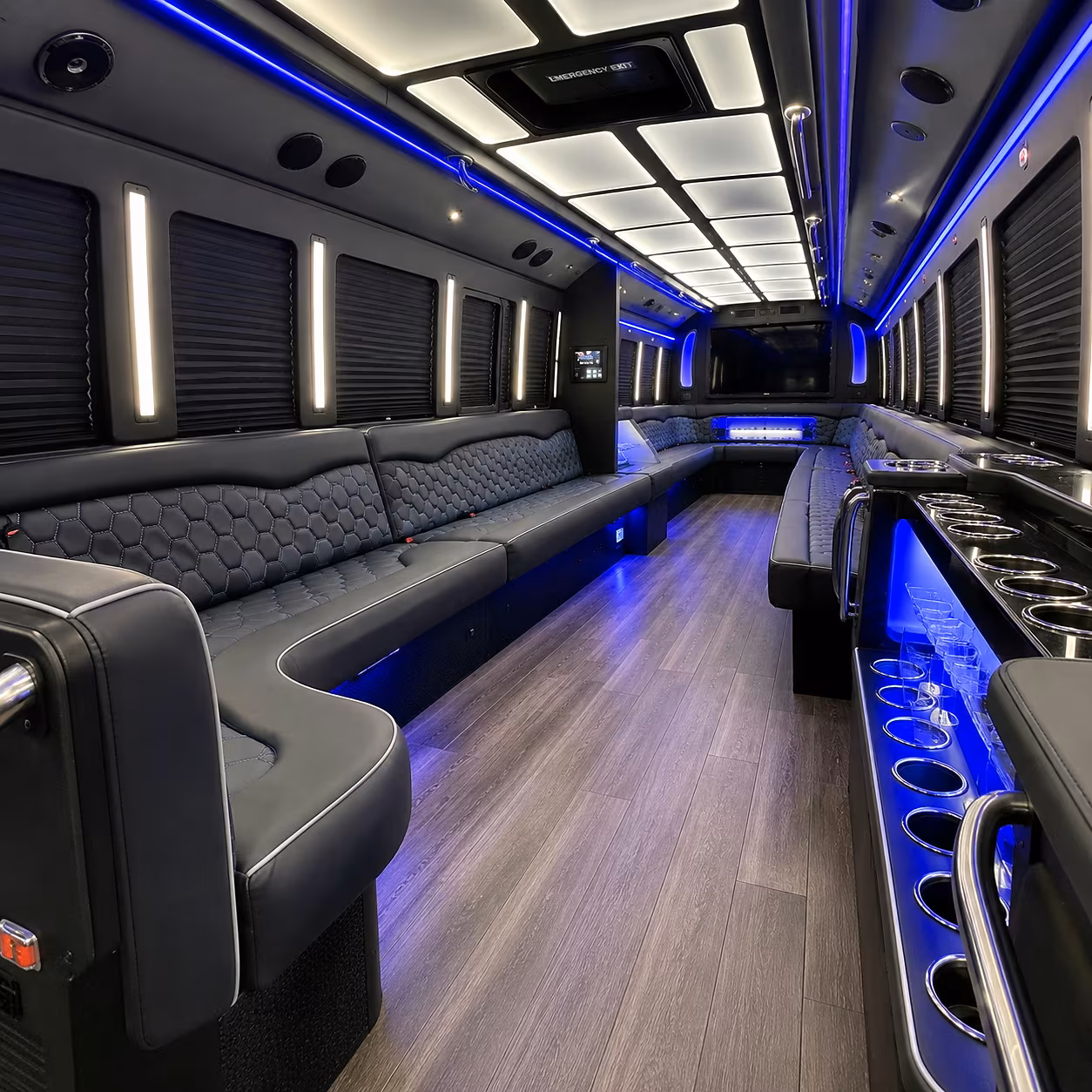 Charleston Bachelor & Bachelorette Transportation party bus interior