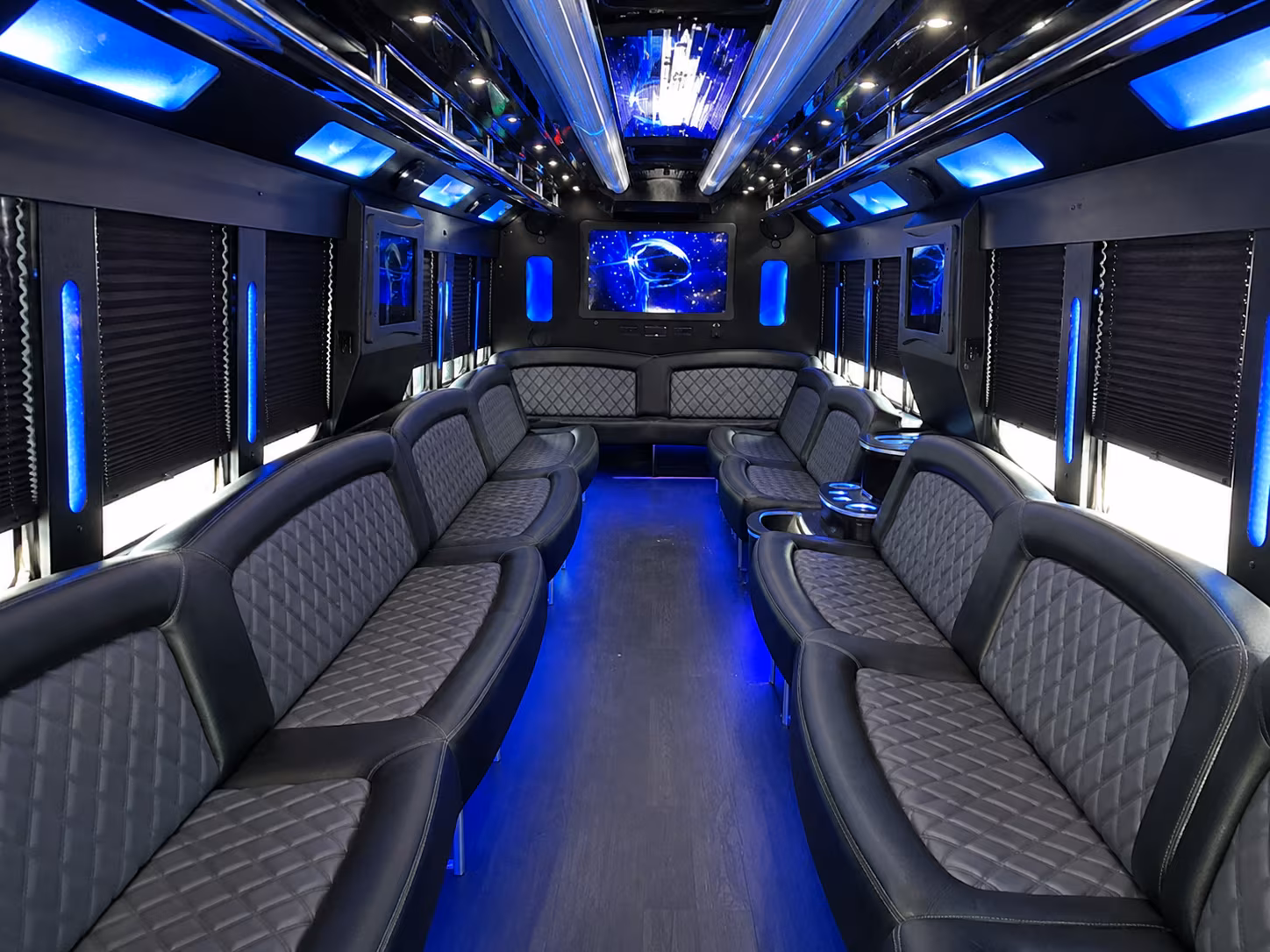 Charleston Birthday, Sweet 16, & Quinceañera Transportation party bus exterior