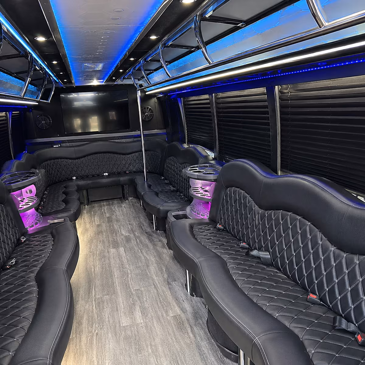 Charleston Wedding Transportation party bus interior