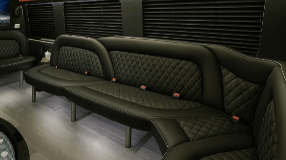 Interior of Charter Bus Company North Charleston's 14 Passenger Sprinter Limousine in North Charleston