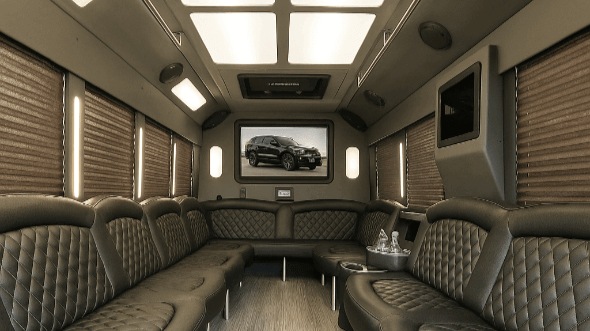 Interior of Charter Bus Company Greer's 20 Passenger Party Bus in Greer