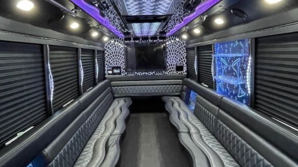 Interior of Charter Bus Company Mount Pleasant's 20 Passenger Party Bus in Mount Pleasant