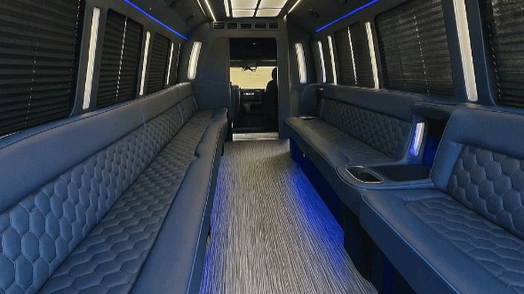 Interior of Charter Bus Company Columbia's 25 Passenger Party Bus in Columbia