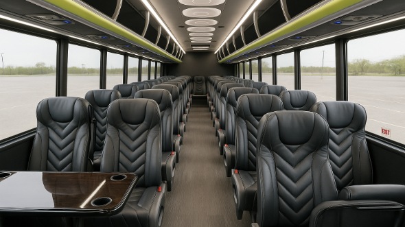 Interior of Charter Bus Company Charleston's 28 Passenger Minibus in Charleston