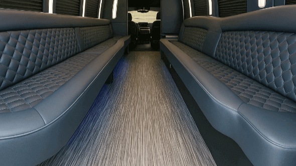 Interior of Charter Bus Company Mount Pleasant's 28 Passenger Party Bus in Mount Pleasant