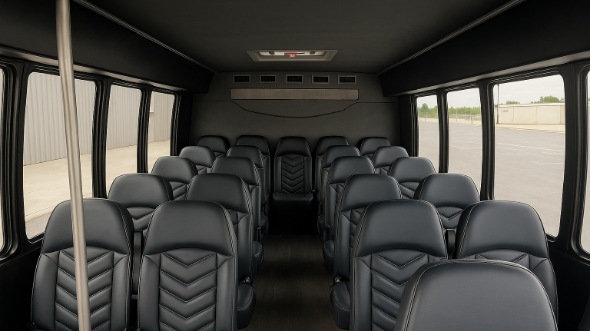 Interior of Charter Bus Company Charleston's 30 Passenger Minibus in Charleston