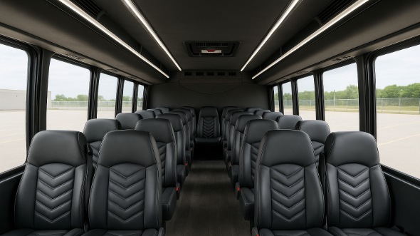 Interior of Charter Bus Company Charleston's 35 Passenger Minibus in Charleston