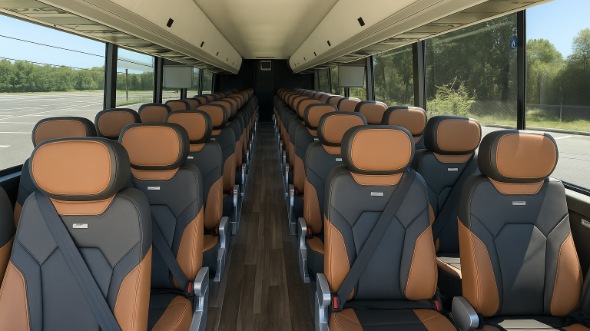 Interior of Charter Bus Company Charleston's 40 Passenger Charter Bus in Charleston