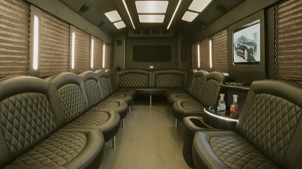 Interior of Charter Bus Company Augusta's 40 Passenger Party Bus in Augusta