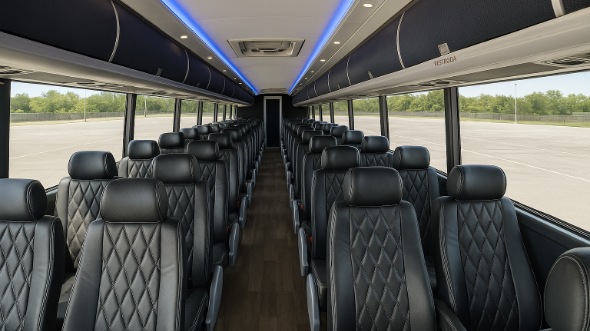 Interior of Charter Bus Company Charleston's 46 Passenger Charter Bus in Charleston