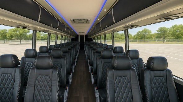 Interior of Charter Bus Company Charleston's 47 Passenger Charter Bus in Charleston