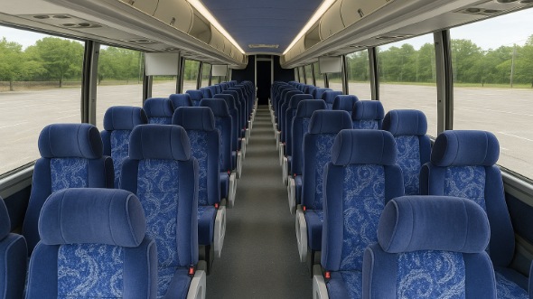Interior of Charter Bus Company Charleston's 54 Passenger Charter Bus in Charleston
