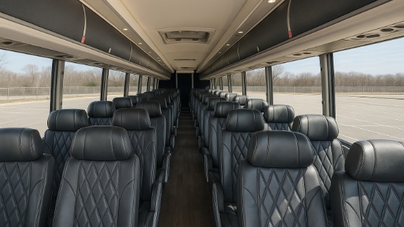 Interior of Charter Bus Company Charleston's 55 Passenger Charter Bus in Charleston