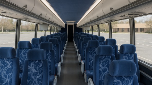 Interior of Charter Bus Company Charleston's 56 Passenger Charter Bus in Charleston