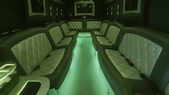 charleston 20 passenger party bus interior