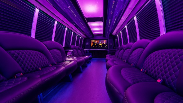 charleston 30 passenger party bus inside